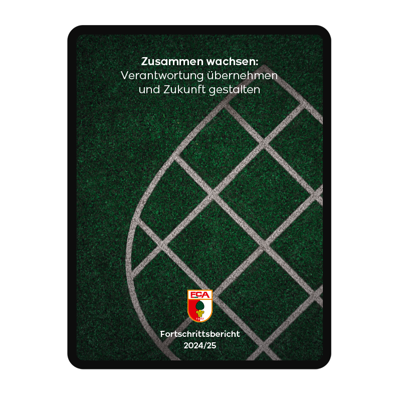 Cover Fortschrittsberichts auf einem Tablet