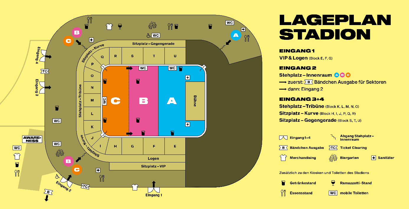 Lageplan des Stadions