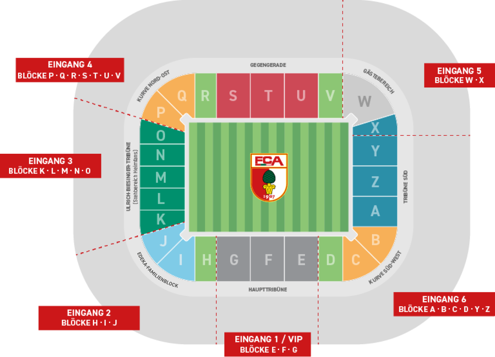 Blockplan der WWK ARENA